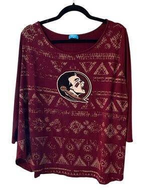 Florida State Seminoles Maroon Graphic Long Sleeve Top
